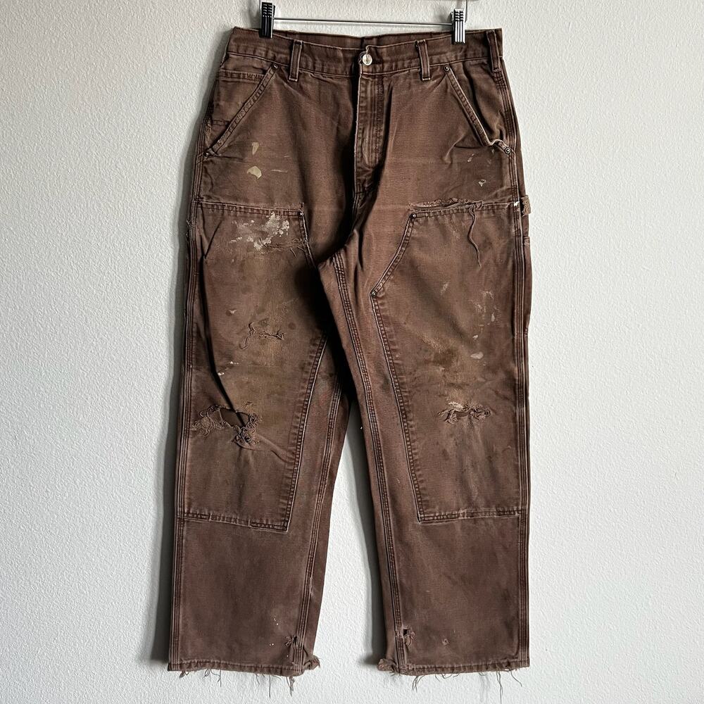Carhartt B136 CHT faded brown double knee work wear carpenter pants